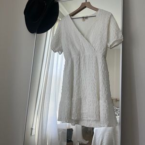 White wrap dress
